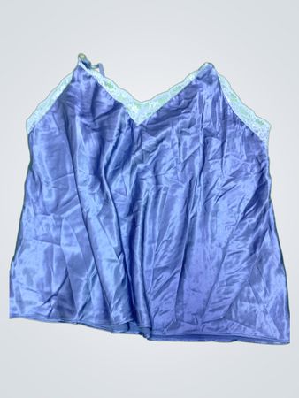 Purple Satin Cami with Lace Trim