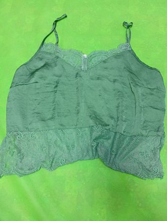 Green Lace Trim Camisole