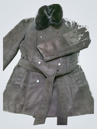Brown Suede Shearling Coat