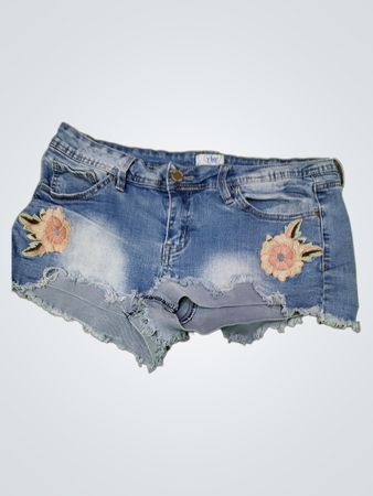 YMI Denim Shorts with Floral Embroidery
