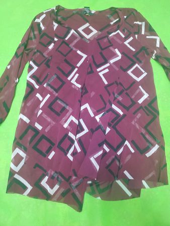 Sheer Geometric Print Tunic