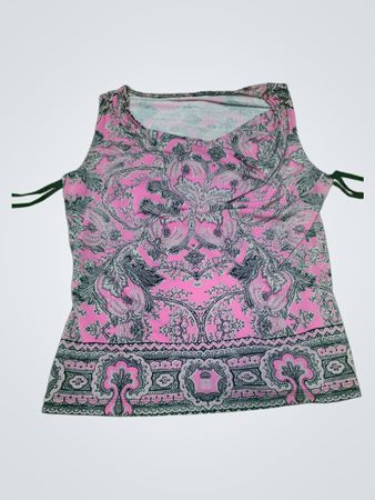Pink Paisley Print Tank Top