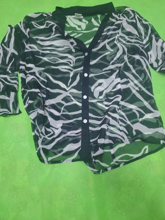 Women's Sheer Animal Print Blouse