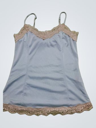 Light Blue Lace-Trimmed Corset Top