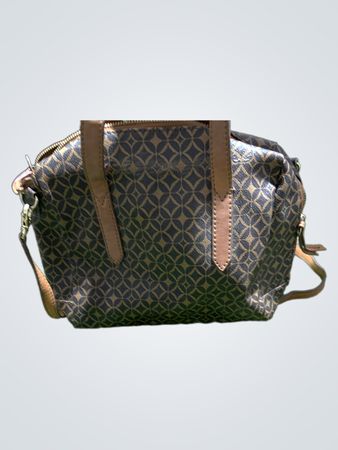 Fossil Brown Monogram Satchel