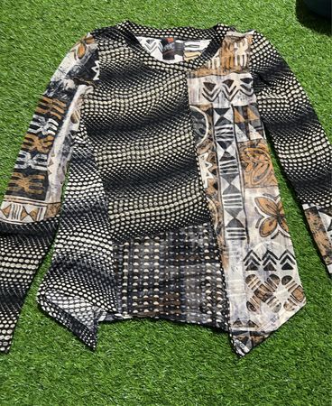 ANAC entworfen von Kenzo Langarm-Patchwork-Print-Shirt