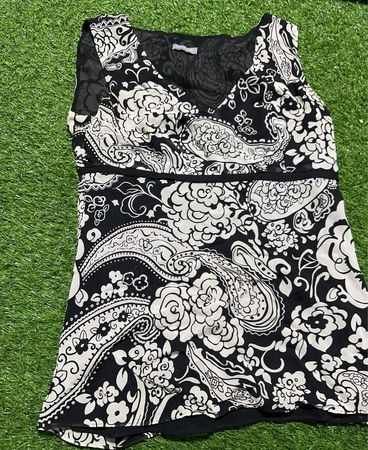 Ann Taylor Black & White Paisley Print Kleid
