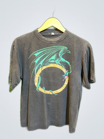 T-Shirt with Dragon Graphic