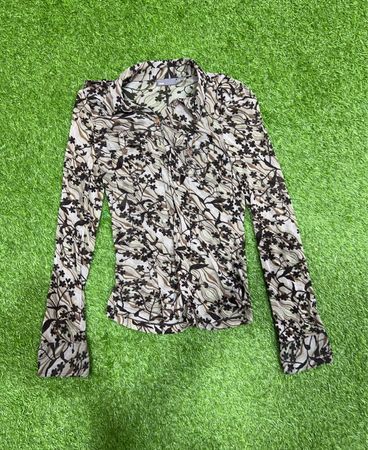 MCMXX Printed Sheer Blouse