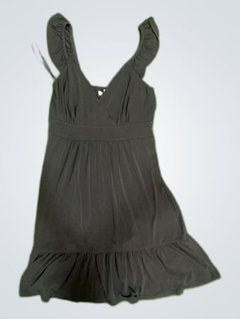 White House Black Market Black Ruffle Wrap Dress