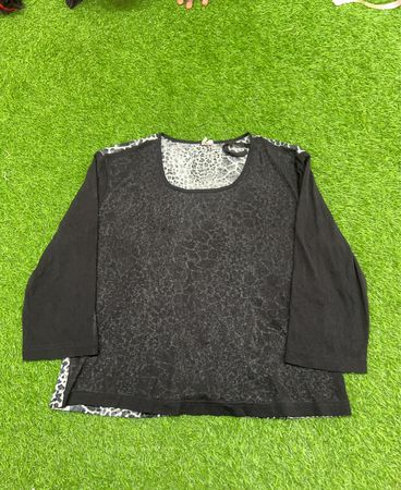 Sheer Leopard Print Long Sleeve Blouse