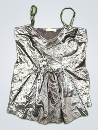Sweet Miss Gray Satin Camisole Top