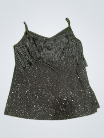 Black Fringe Camisole Top