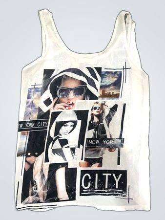 Pense à toi Paris Printed Lace Tank Top