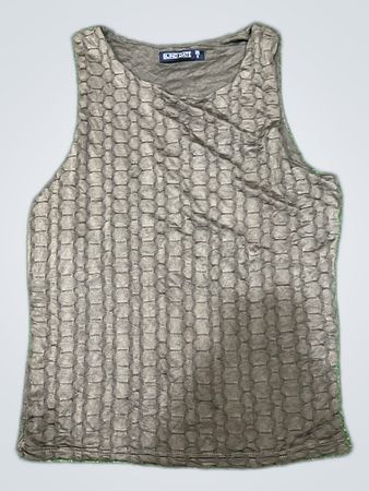 Blind Date Brown Textured Tank Top