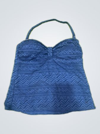 Calvin Klein Blue Chevron Pattern Bikini Top