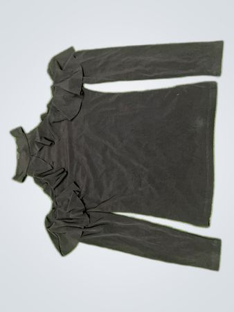 AMISU Black Ruffle Blouse