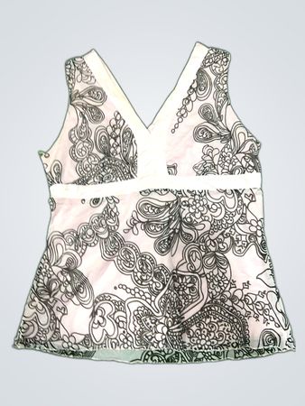 Blouse with Black and White Paisley Design