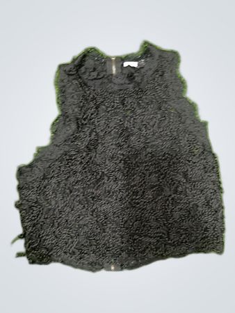 Zara Black Fringed Sleeveless Blouse