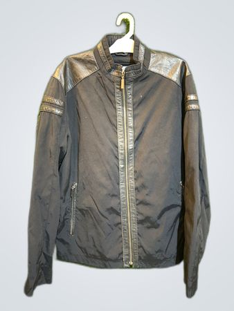 Calvin Klein Black Leather Trim Zip-Up Jacket