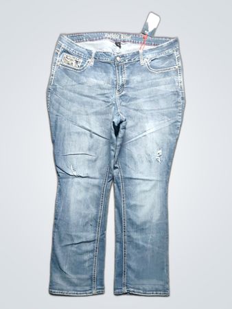 Antique Rivet Distressed Denim Jeans