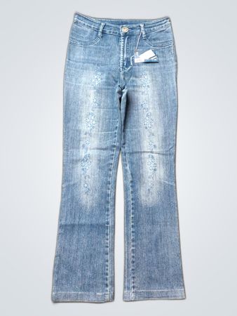 Fold Gold High-Waisted Bootcut Denim Jeans