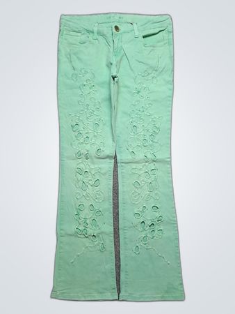 True Religion Green Flared Jeans