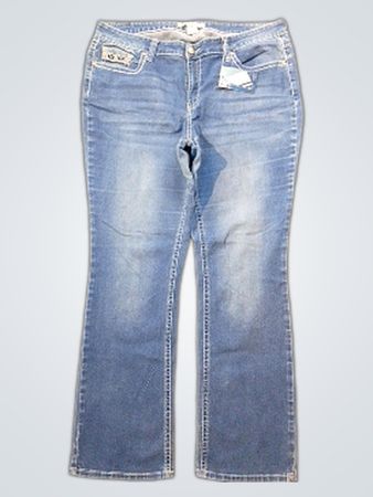 Love Indigo Women's Bootcut Jeans with Embellished Pockets