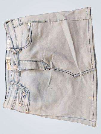 CELEBRITY ACID WASH DENIM MINI SKIRT
