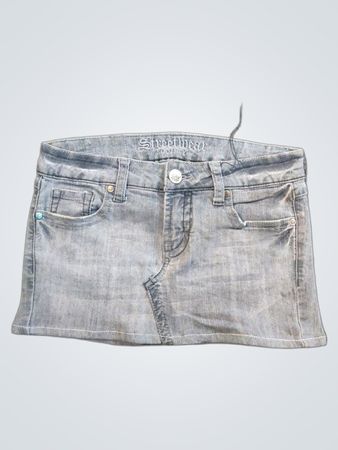 Streetwear Society Women's Denim Shorts with Crown Embellishments