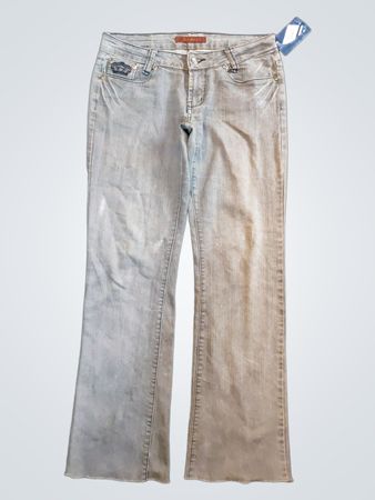 Seven For All Mankind Grey Bootcut Jeans with Crown Embellishment