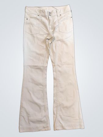 Maurices Women's 5/6 REG Cream Flare Leg Pants