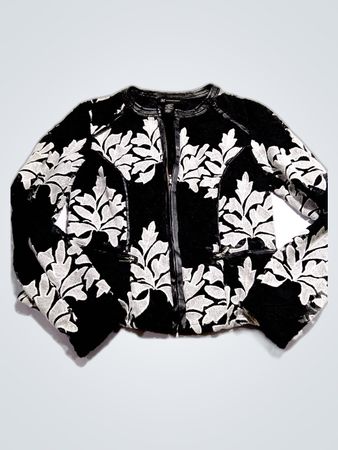 INC International Concepts Black Embroidered Jacket