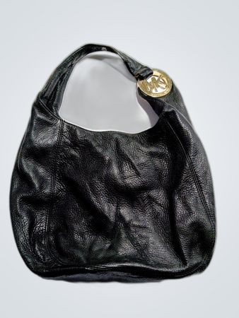 Bolso de mano de cuero negro Michael Kors