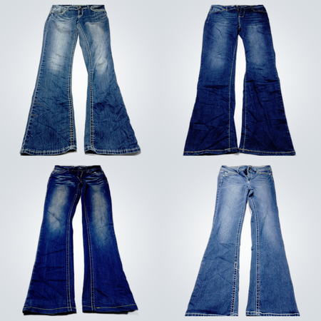Pack de 10 pièces de jeans flare Wallflower en denim authentique
