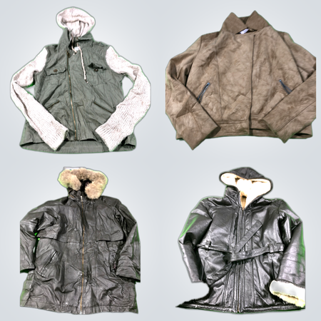 Y&F Denim Co Wilson Leather Jacket Bundle Fur Hooded Vest Suede Coats