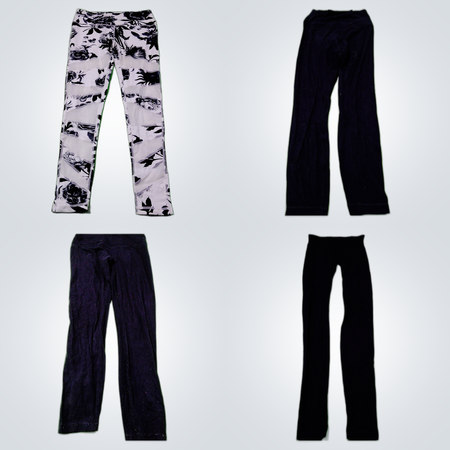 Lululemon Active Legging Bundle - 10-teiliges Set Schwarze & Blumen Yoga-Hosen