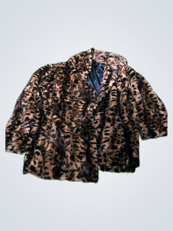 Calvin Klein Leopard Faux Fur Jacket