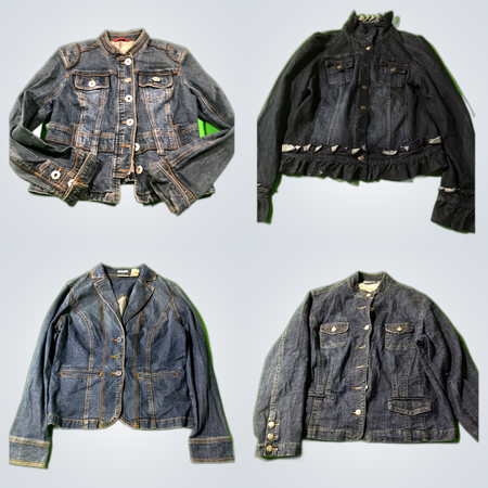 Y2K Denim Military Jacket