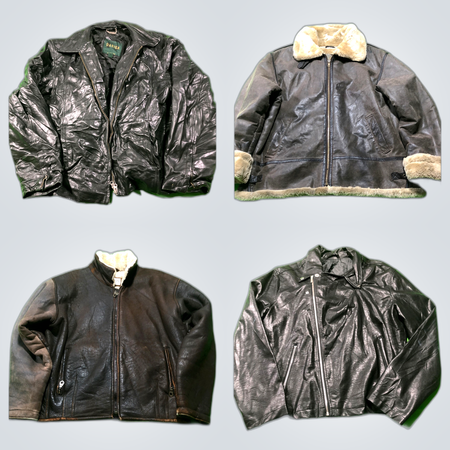 Vestes en cuir noir marron