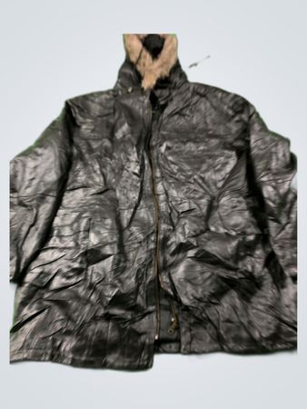 Pennington Black Leather Hooded Jacket