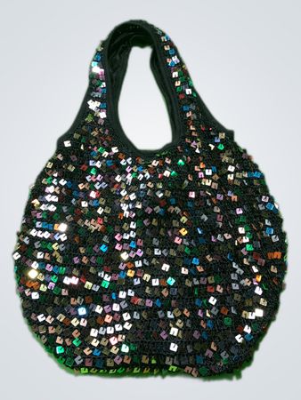 Petit sac à main multicolore en sequins sans marque