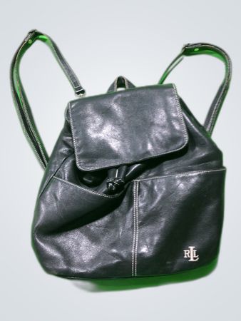 Sac à dos en cuir noir