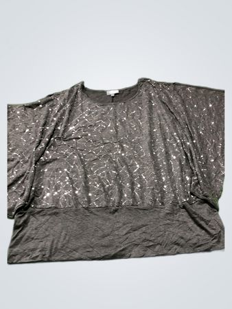 Fashion Bug Sequined Gray Blouse