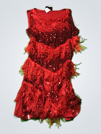 Jerry Bekk Red Fringed Sequin Mini Dress
