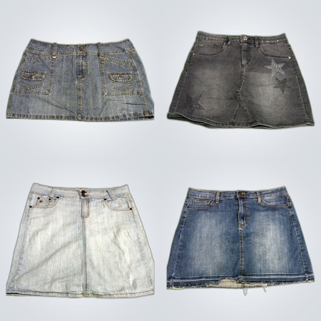 Y2K Denim Back Pocket Embellishmenty Skirts