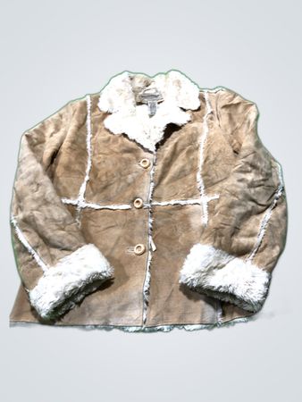 Sonoma Suede Leather Jacket with Fur Collar
