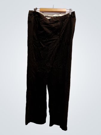 Worthington Black Pinstripe Wide-Leg Trousers