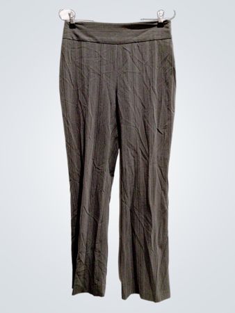 Gray Striped Petite Stretch Pants
