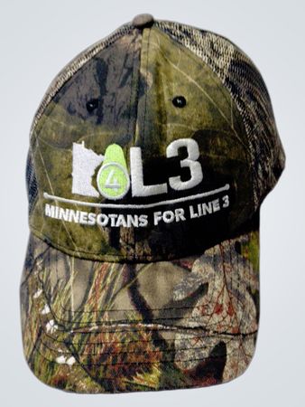 Cap America Camouflage Baseball Cap with Minnesota for Line 3 Logo